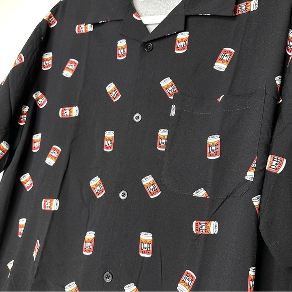 The Simpsons 20th Television DUFF BEER Shirt (NEW) Mens Medium Button Up - Picture 3 of 8